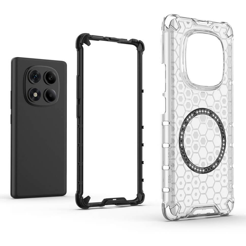 Techsuit Xiaomi Redmi Note 14 Pro 5G / Poco X7 Honeycomb Shield MagSafe Σκληρή Θήκη με Πλαίσιο Σιλικόνης - White