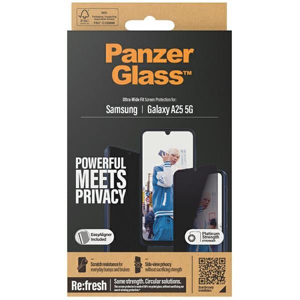 PanzerGlass Samsung Galaxy A25 5G Ultra - Wide Fit Privacy Easy Aligner Αντιχαρακτικό Γυαλί Οθόνης - Black