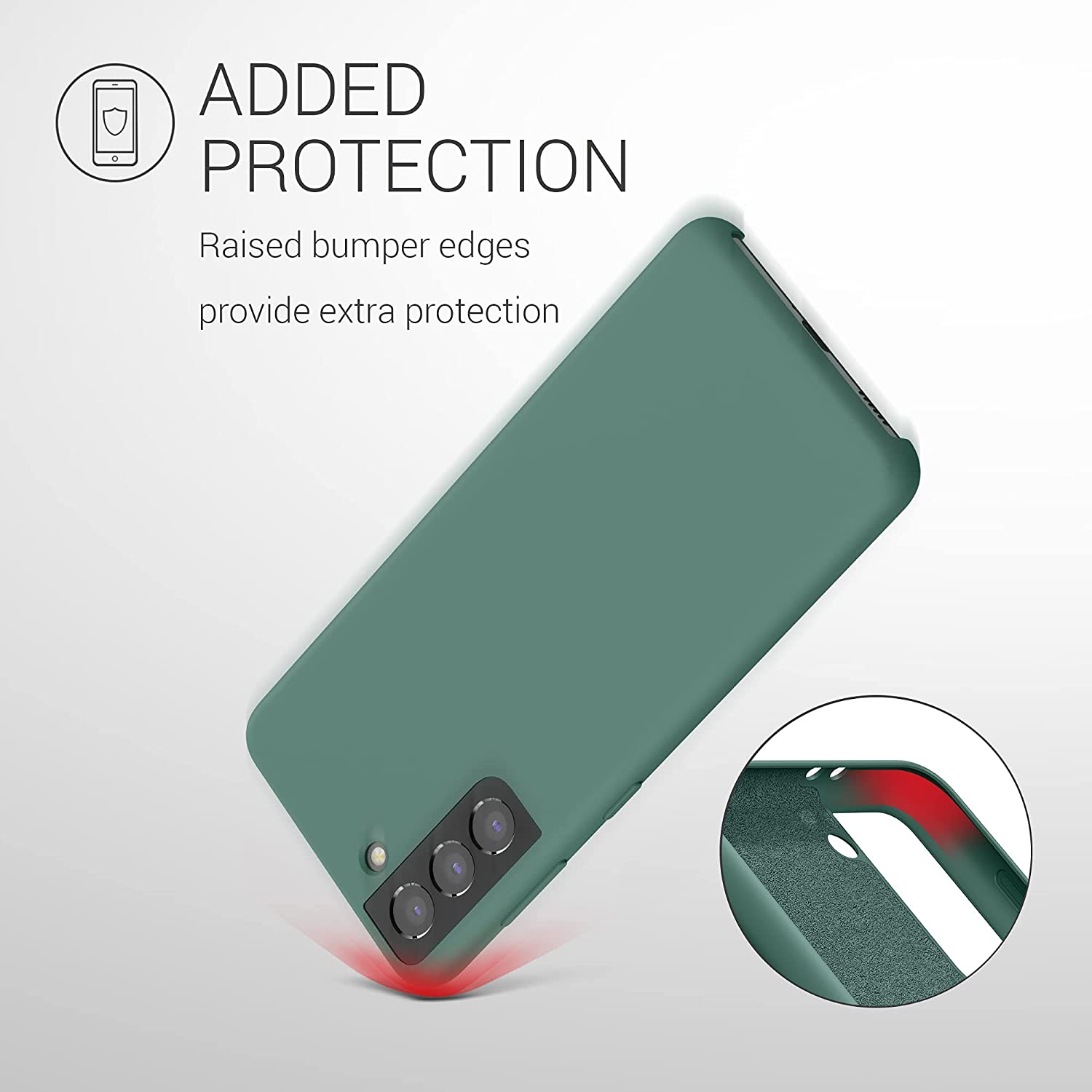 KW Samsung Galaxy S21 Θήκη Σιλικόνης Rubber TPU - Forest Green - 54056.166