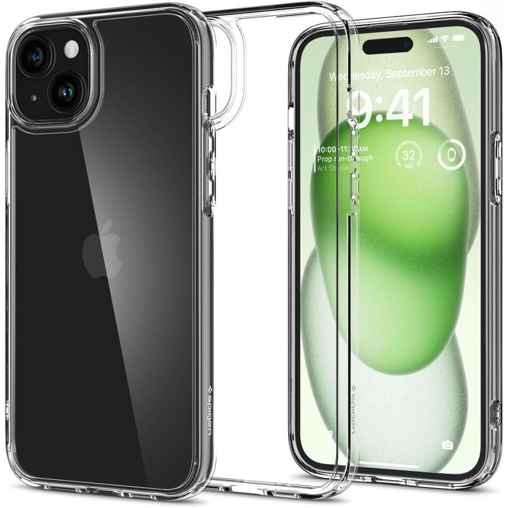 Spigen iPhone 15 Plus Ultra Hybrid Σκληρή Θήκη με Πλαίσιο Σιλικόνης - Crystal Clear