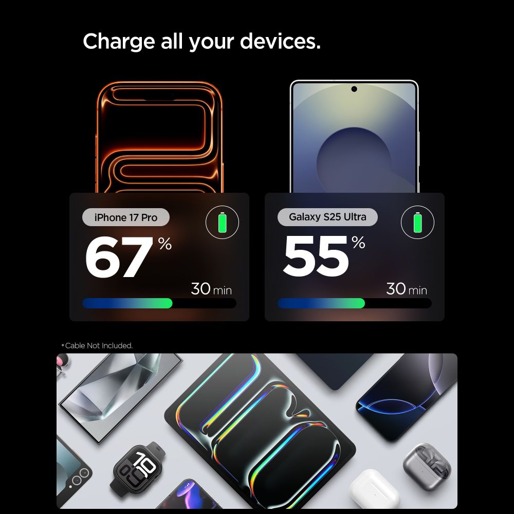 Spigen Οικιακός Φορτιστής Γρήγορης Φόρτισης 30W με Θύρα Type-C - Essential EE301EU-GAN - Natural Titanium