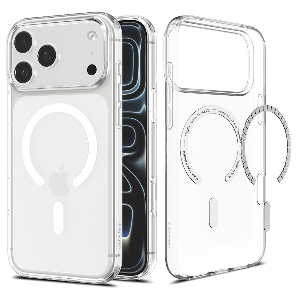 Spigen iPhone 18 Pro / iPhone 17 Pro - Θήκη Σιλικόνης με MagSafe - Liquid Crystal Mag - Clear / White