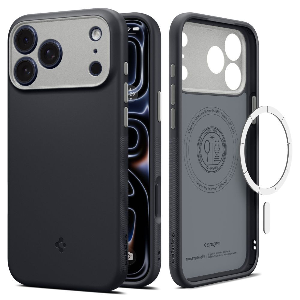 Spigen iPhone 18 Pro / iPhone 17 Pro - Θήκη Σιλικόνης με MagSafe - Nano Pop Mag - Black Sesame