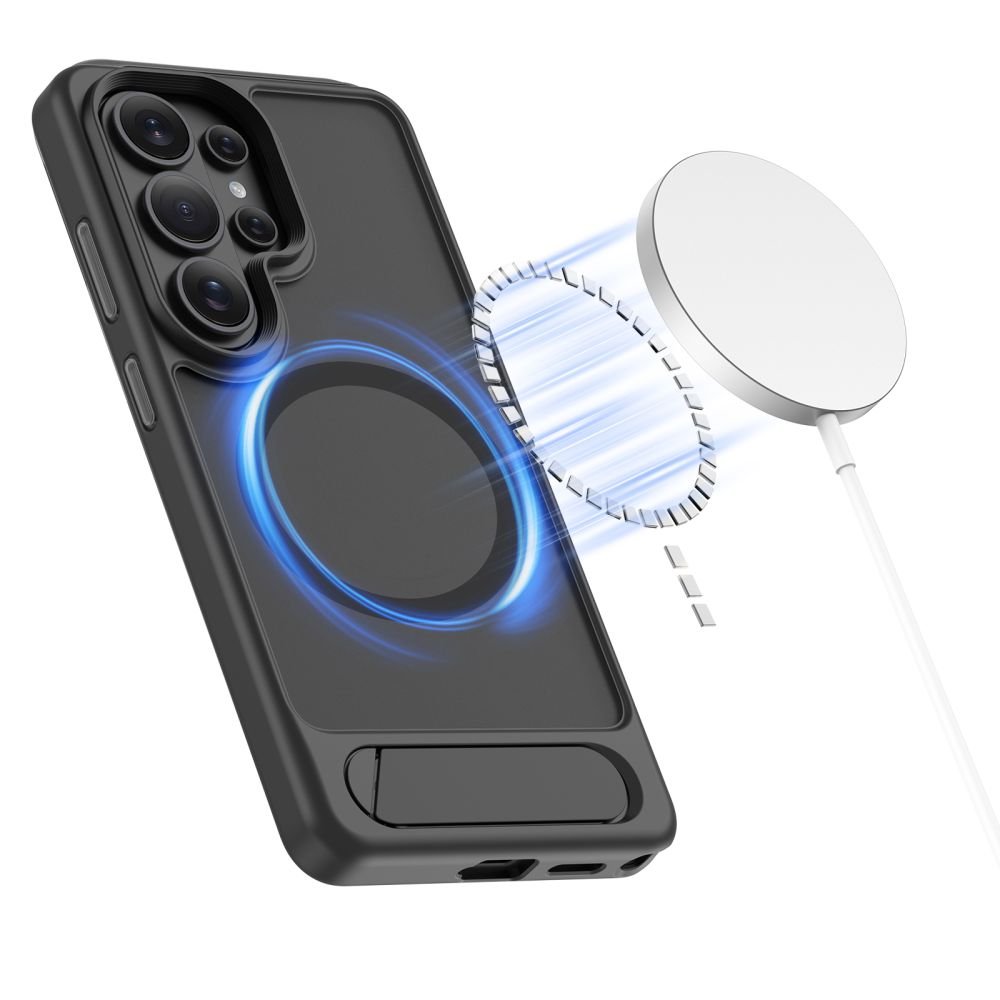 Tech - Protect Samsung Galaxy S26 Ultra - Σκληρή Θήκη με Πλαίσιο Σιλικόνης και Σταντ - Magrack MagSafe - Matte Black