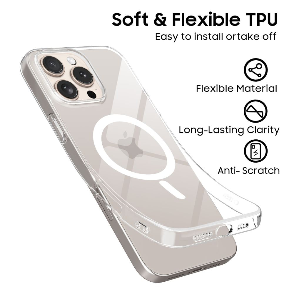 Tech - Protect iPhone 16 Pro Flexair Θήκη Σιλικόνης TPU με MagSafe - Διάφανη