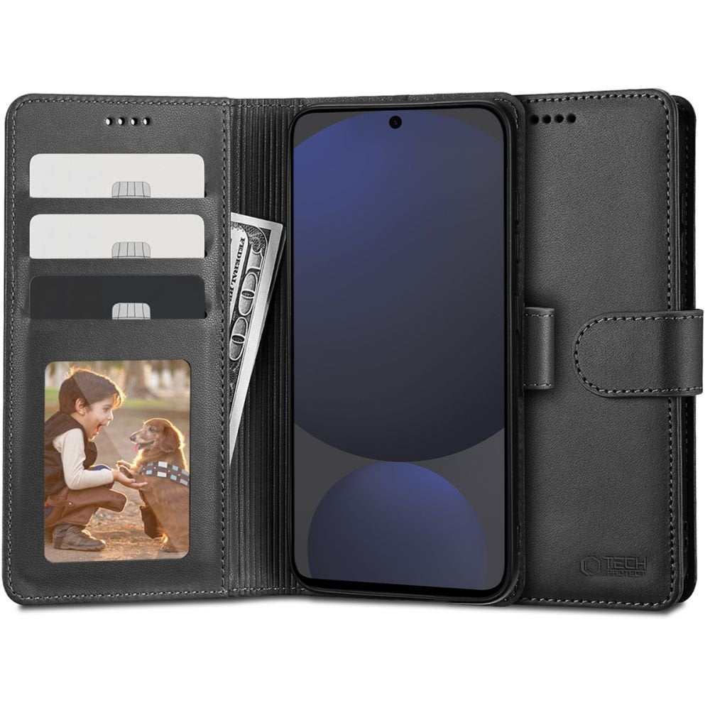 Tech - Protect Samsung Galaxy S24 FE Θήκη Πορτοφόλι Stand από Δερματίνη - Black