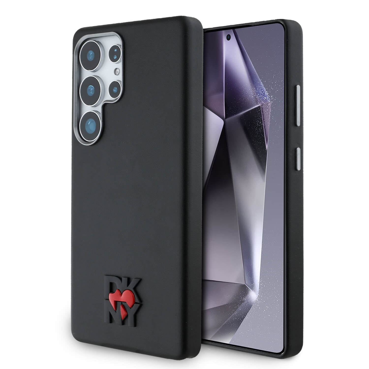 DKNY Samsung Galaxy S25 Ultra - Leather Heart of NY - MagSafe Σκληρή Θήκη με Επένδυση Συνθετικού Δέρματος - Black