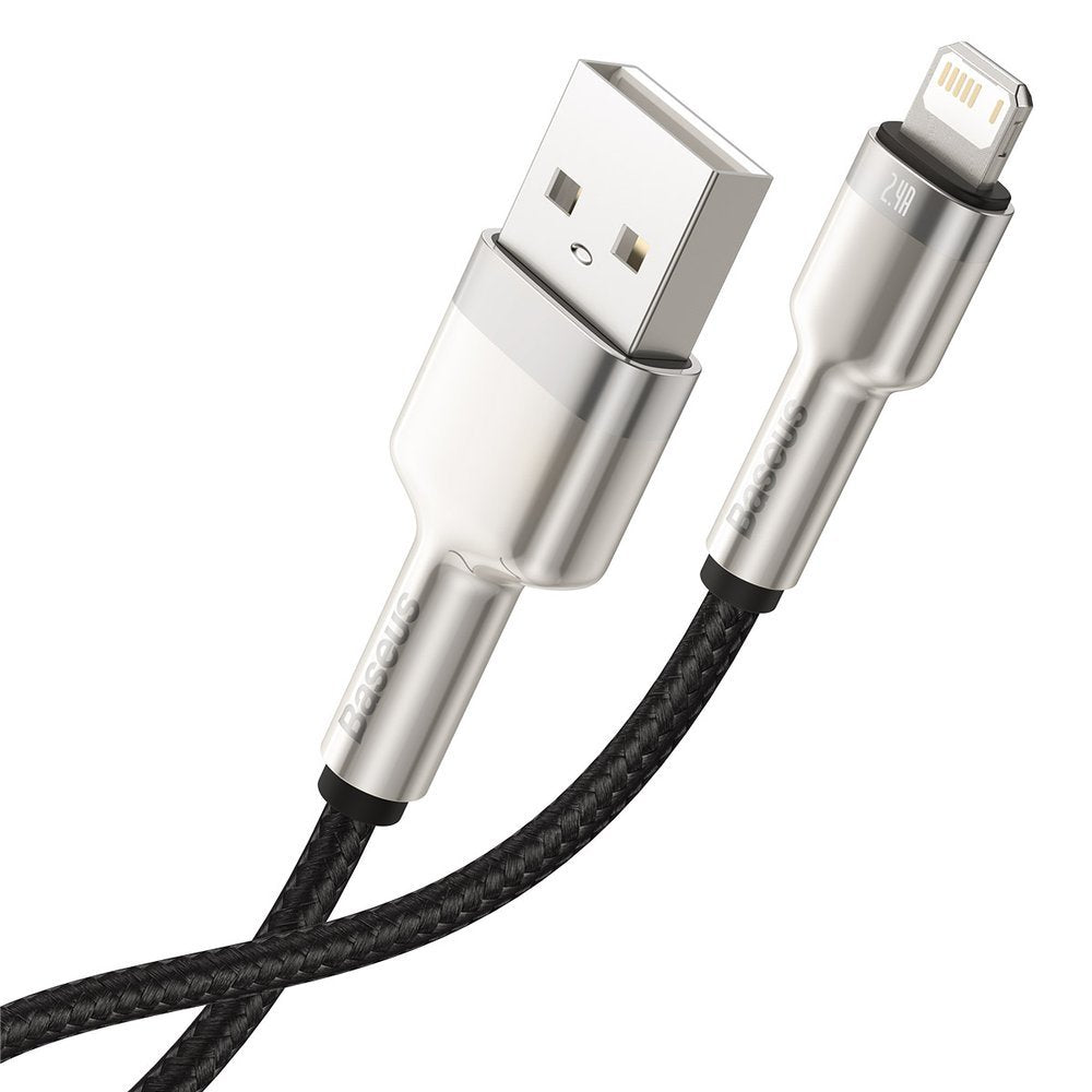 Baseus Cafule Metal Cable Lightning 2.4A - Καλώδιο Δεδομένων και Φόρτισης Lightning 1M - Black - CALJK - A01