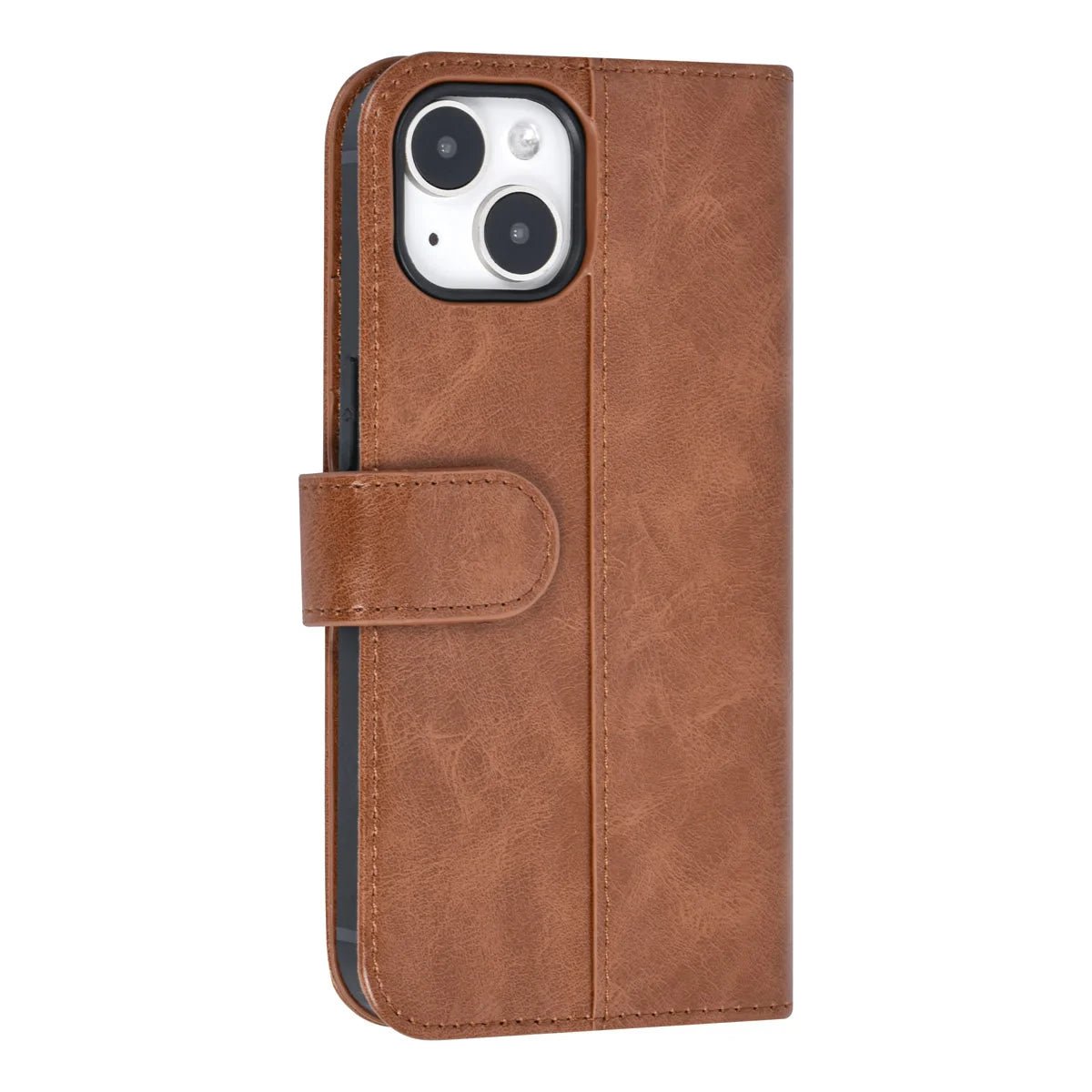 Tuniq iPhone 15 - Θήκη Πορτοφόλι από Δερματίνη με Stand - Καφέ
