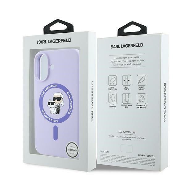 Karl Lagerfeld iPhone 16 - Silicone KC Heads Ring MagSafe - Θήκη Σιλικόνης με MagSafe - Purple - KLHMP16SSCMKCRHU
