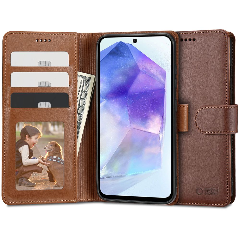 Tech - Protect Samsung Galaxy A55 5G Θήκη Πορτοφόλι Stand από Δερματίνη - Brown