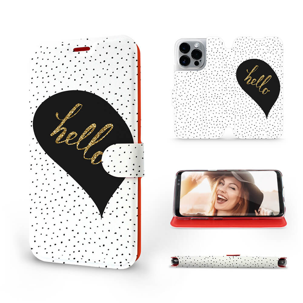 Mobiwear iPhone 14 Pro Θήκη Βιβλίο Slim Flip - Design Hello - M013P