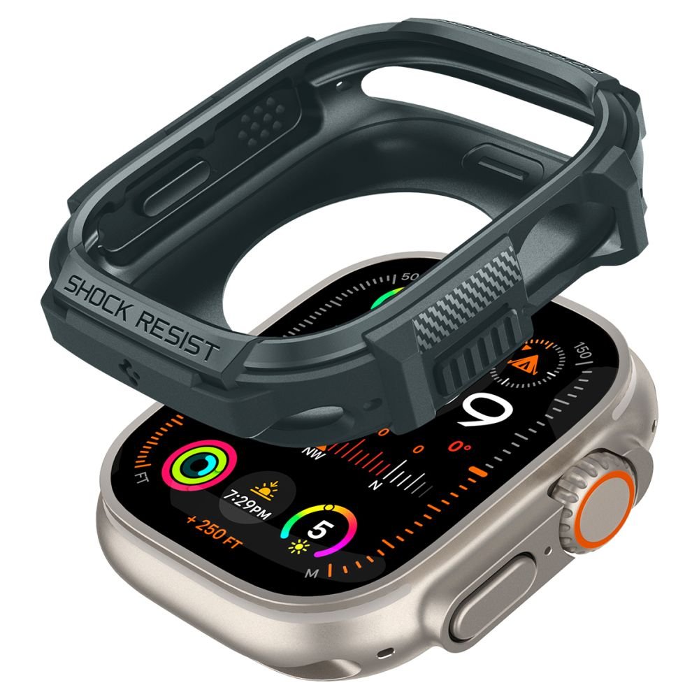 Spigen Θήκη Apple Watch Ultra (1/2/3) - 49mm Rugged Armor - Abyss Green