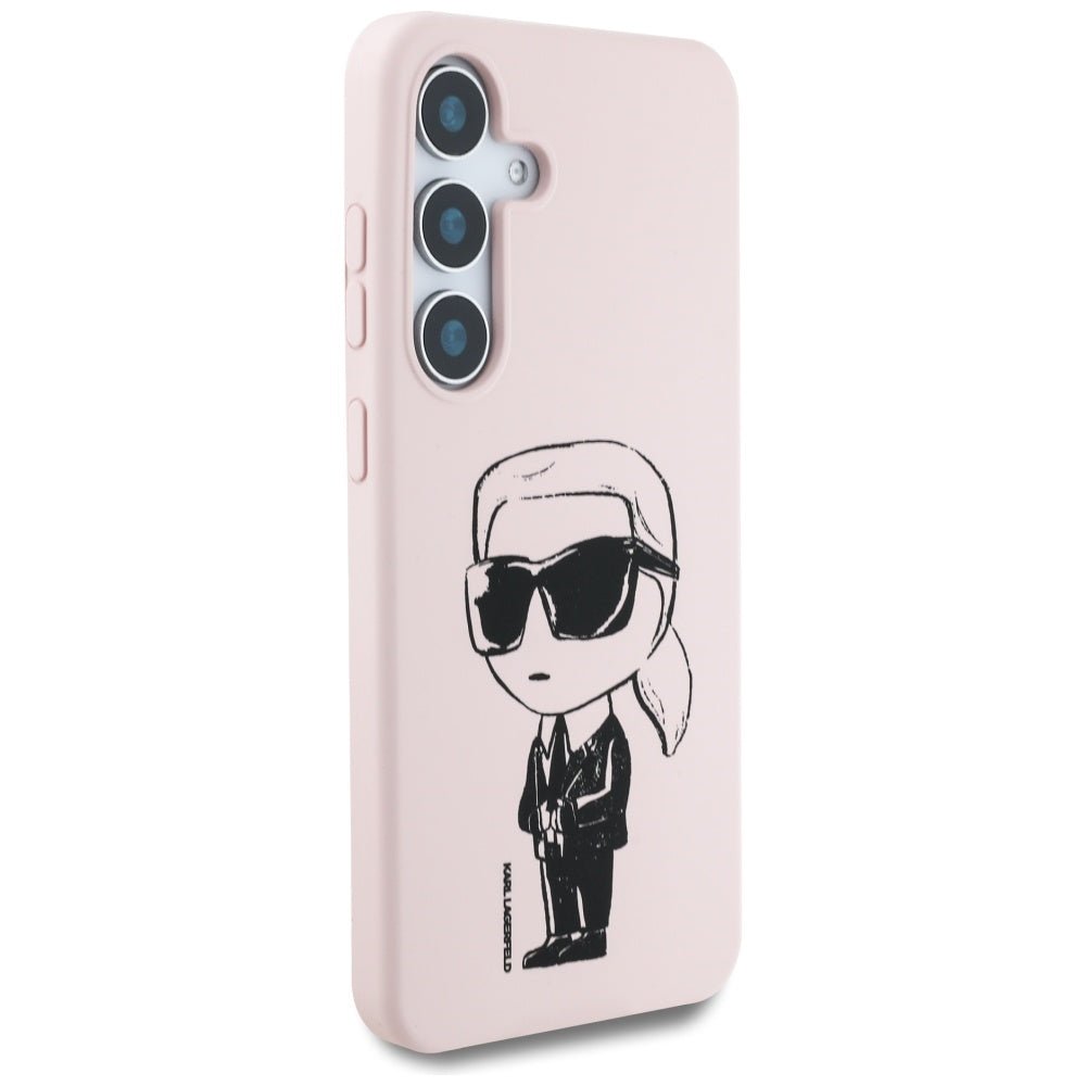 Karl Lagerfeld Samsung Galaxy S25 - Silicone Graffiti Ikonik Printed Logo - Σκληρή Θήκη Σιλικόνης με MagSafe - Pink - KLHMS25SPNYKGRTP