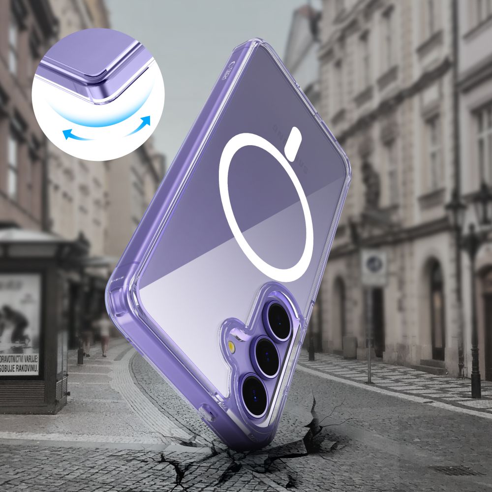 Tech - Protect Samsung Galaxy S25 Flexair Hybrid MagSafe Σκληρή Θήκη με Πλαίσιο Σιλικόνης και MagSafe - Διάφανη