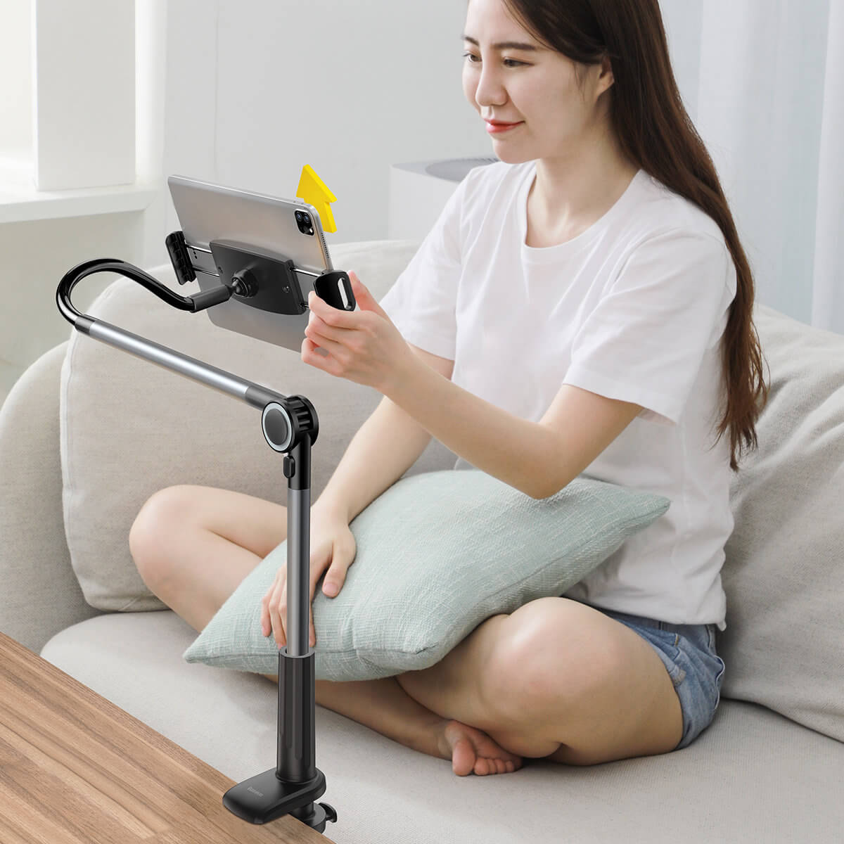 Baseus Otaku Life Rotary Pro - Βάση Στήριξης Κινητών και Τάμπλετ με Ρυθμιζόμενο Βραχίονα - Dark Grey - LUZQ000013