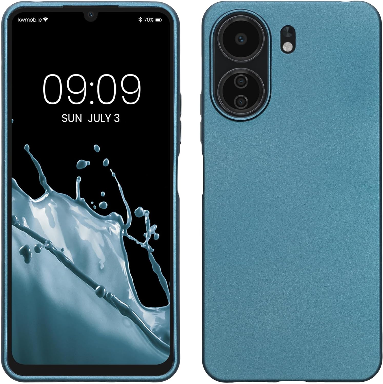 KW Xiaomi Redmi 13C / Poco C65 Θήκη Σιλικόνης TPU - Metallic Caribbean Blue