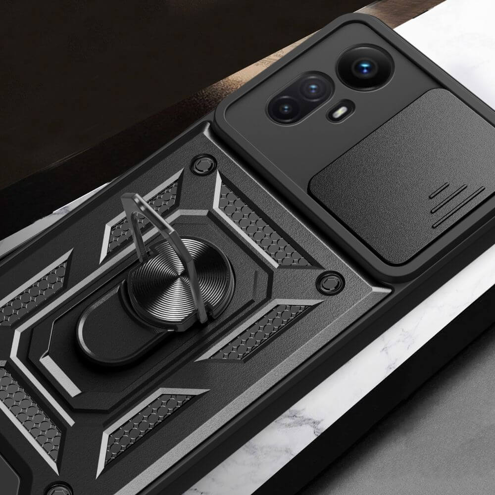 Tech - Protect Xiaomi Redmi Note 12S Camshield Pro Σκληρή Θήκη με Πλαίσιο Σιλικόνης και Δαχτυλίδι Συγκράτησης - Black