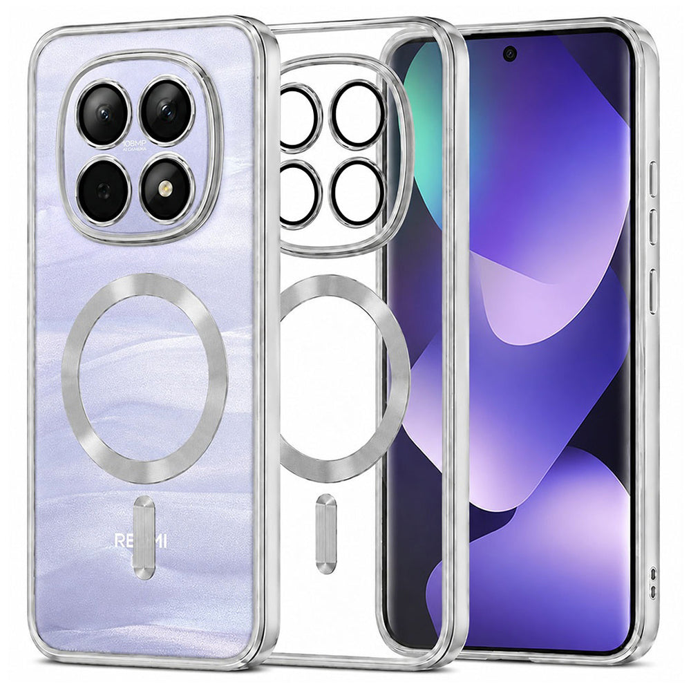 Techsuit Xiaomi Redmi Note 15 5G / Note 15 4G / Poco M8 5G - Θήκη Σιλικόνης - Luxury Crystal MagSafe - Silver