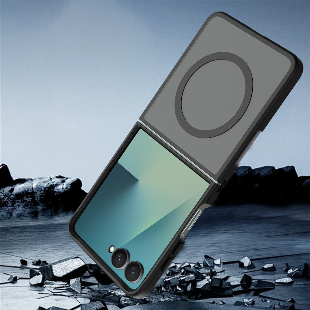 Techsuit Samsung Galaxy Z Flip8 - Σκληρή Θήκη με Πλαίσιο Σιλικόνης και MagSafe - PureFrost - Frosted Black