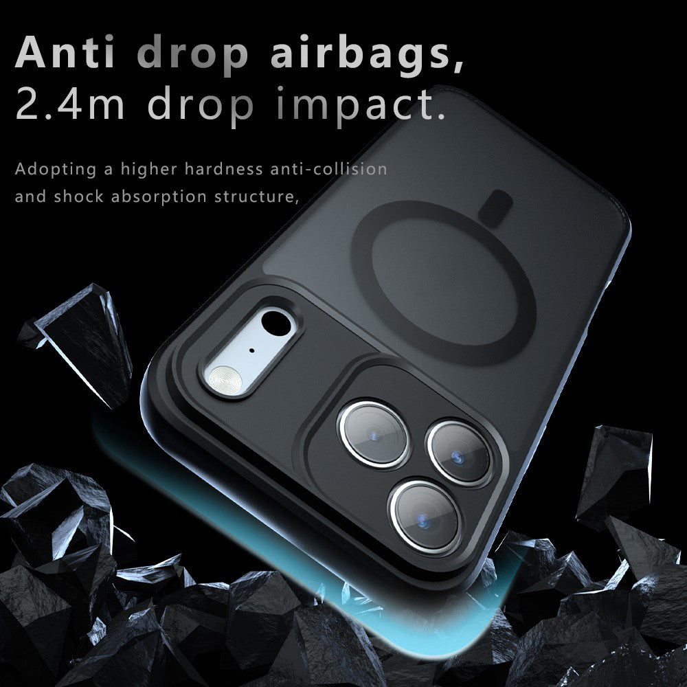Techsuit iPhone 18 Pro / iPhone 17 Pro - Σκληρή Θήκη με Πλαίσιο Σιλικόνης και MagSafe - PureFrost - Frosted Black
