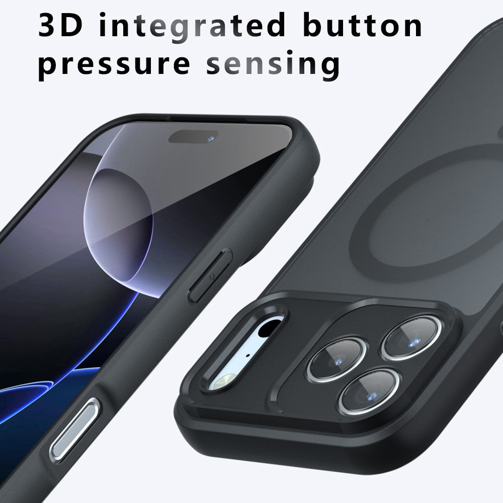 Techsuit iPhone 18 Pro Max / iPhone 17 Pro Max - Σκληρή Θήκη με Πλαίσιο Σιλικόνης και MagSafe - PureFrost - Frosted Black