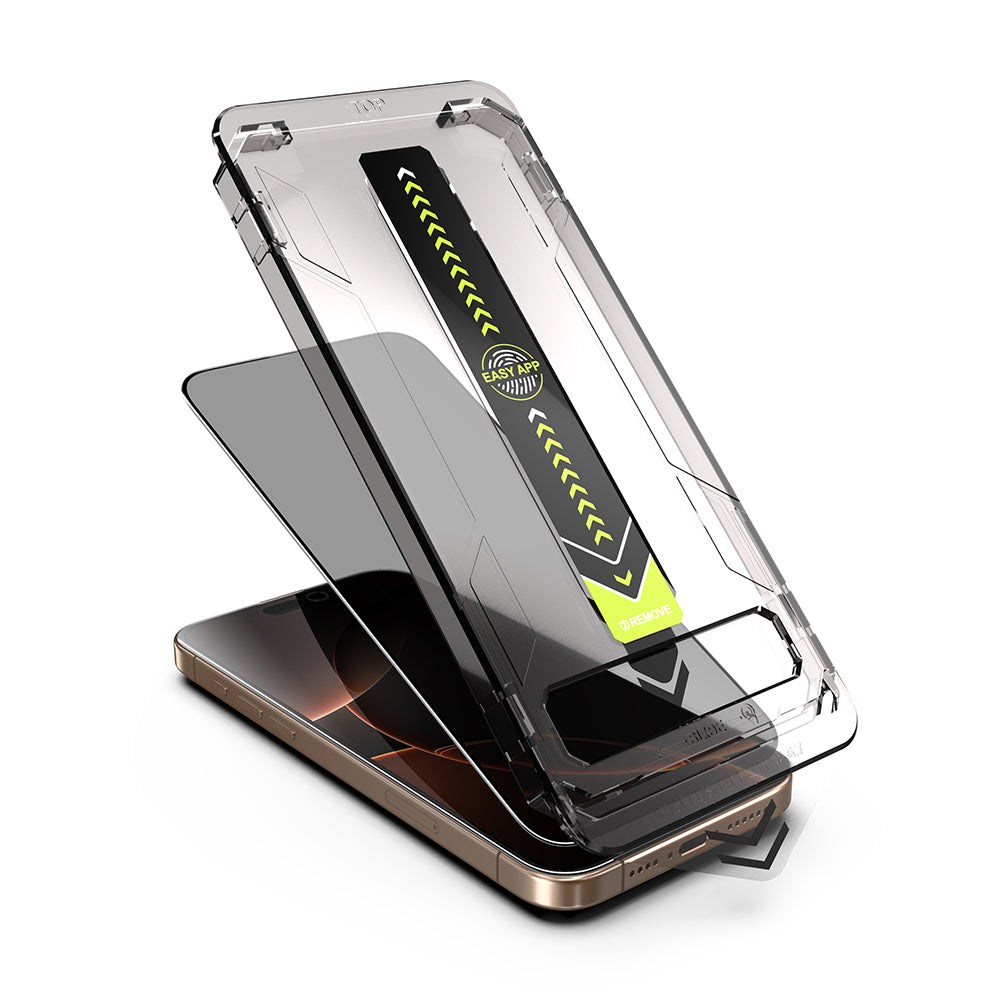 Techsuit iPhone 18 Pro - Σετ με 2 Full Screen Αντιχαρακτικά Γυαλιά Οθόνης - TitanGlass FullCover - Privacy