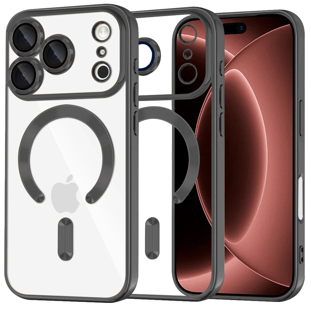 Techsuit iPhone 18 Pro Max / iPhone 17 Pro Max - Θήκη Σιλικόνης με MagSafe - Luxury Crystal - Black / Clear