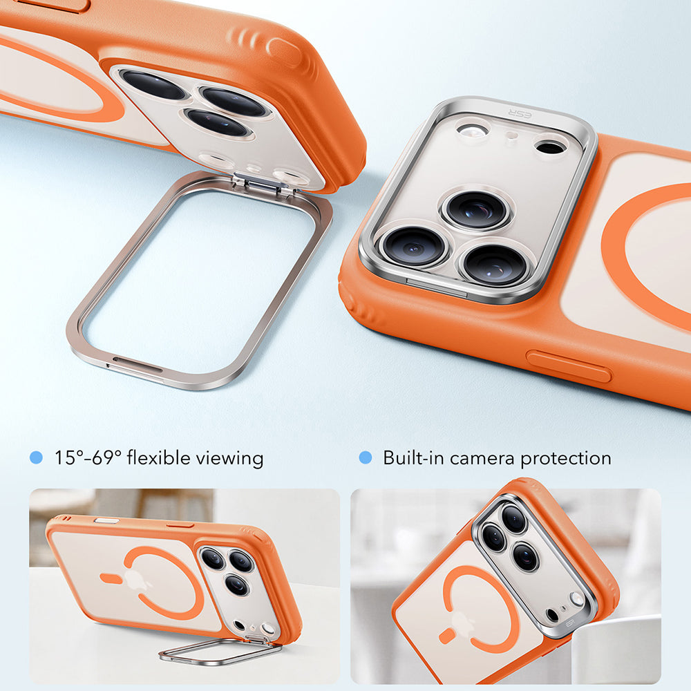 ESR  iPhone 18 Pro Max / iPhone 17 Pro Max - Σκληρή Θήκη με Πλαίσιο Σιλικόνης και Stand - Classic Hybrid HaloLock Kickstand - Frosted Orange