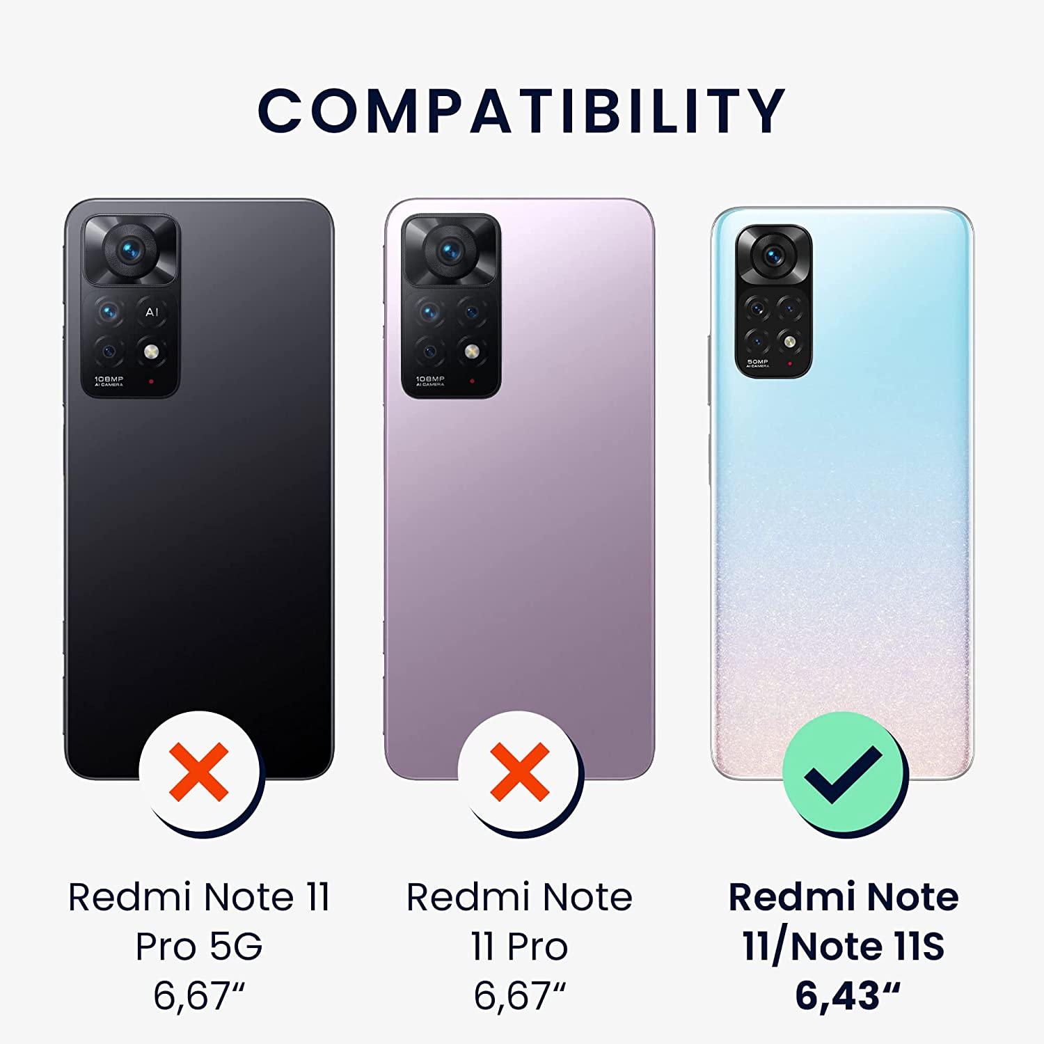 KW Xiaomi Redmi Note 11 / Redmi Note 11S Θήκη Σιλικόνης TPU με Λουράκι - Διάφανη / Black - 57374.03