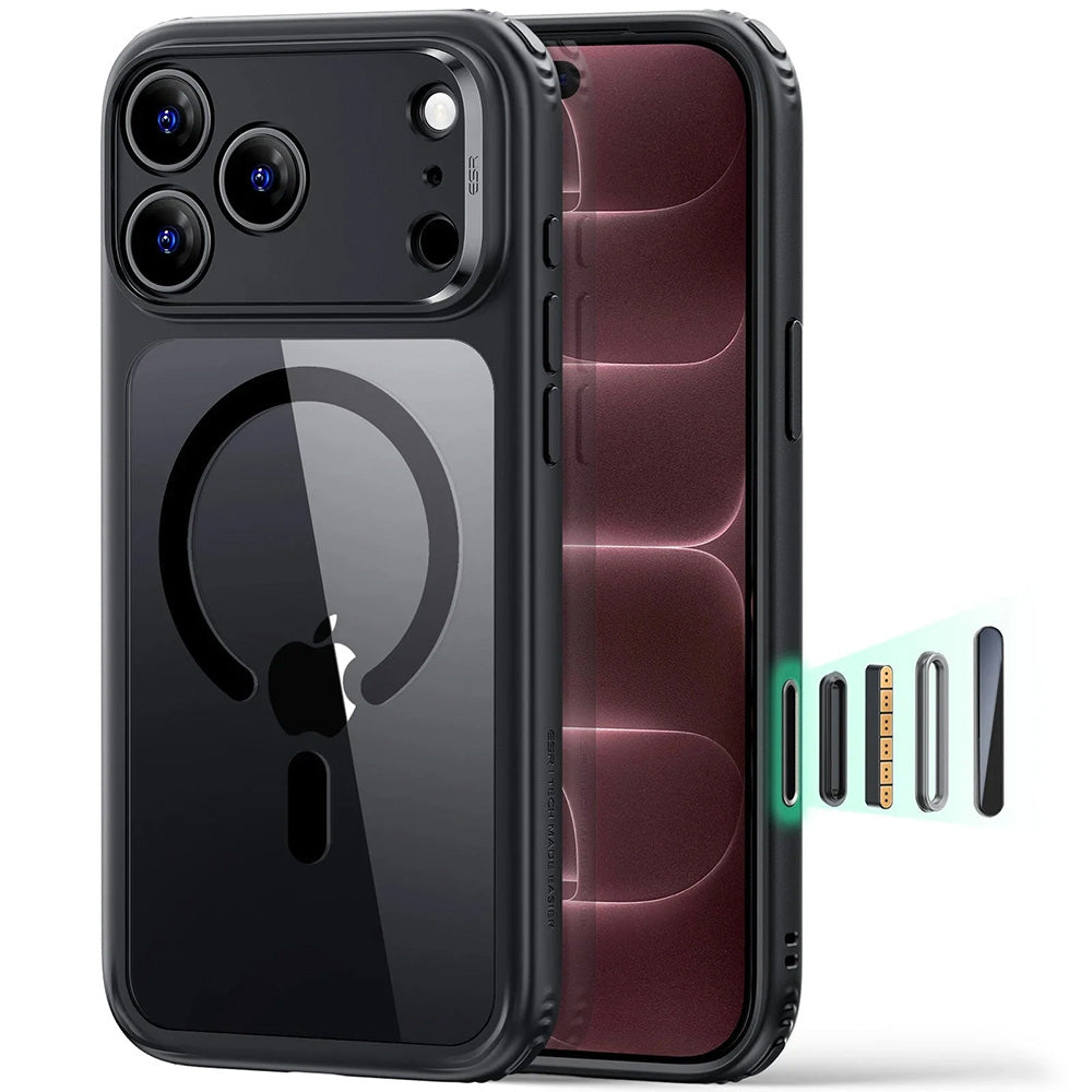 ESR iPhone 18 Pro Max / iPhone 17 Pro Max - Σκληρή Θήκη με Πλαίσιο Σιλικόνης και MagSafe - Classic Hybrid Halolock - Clear Black