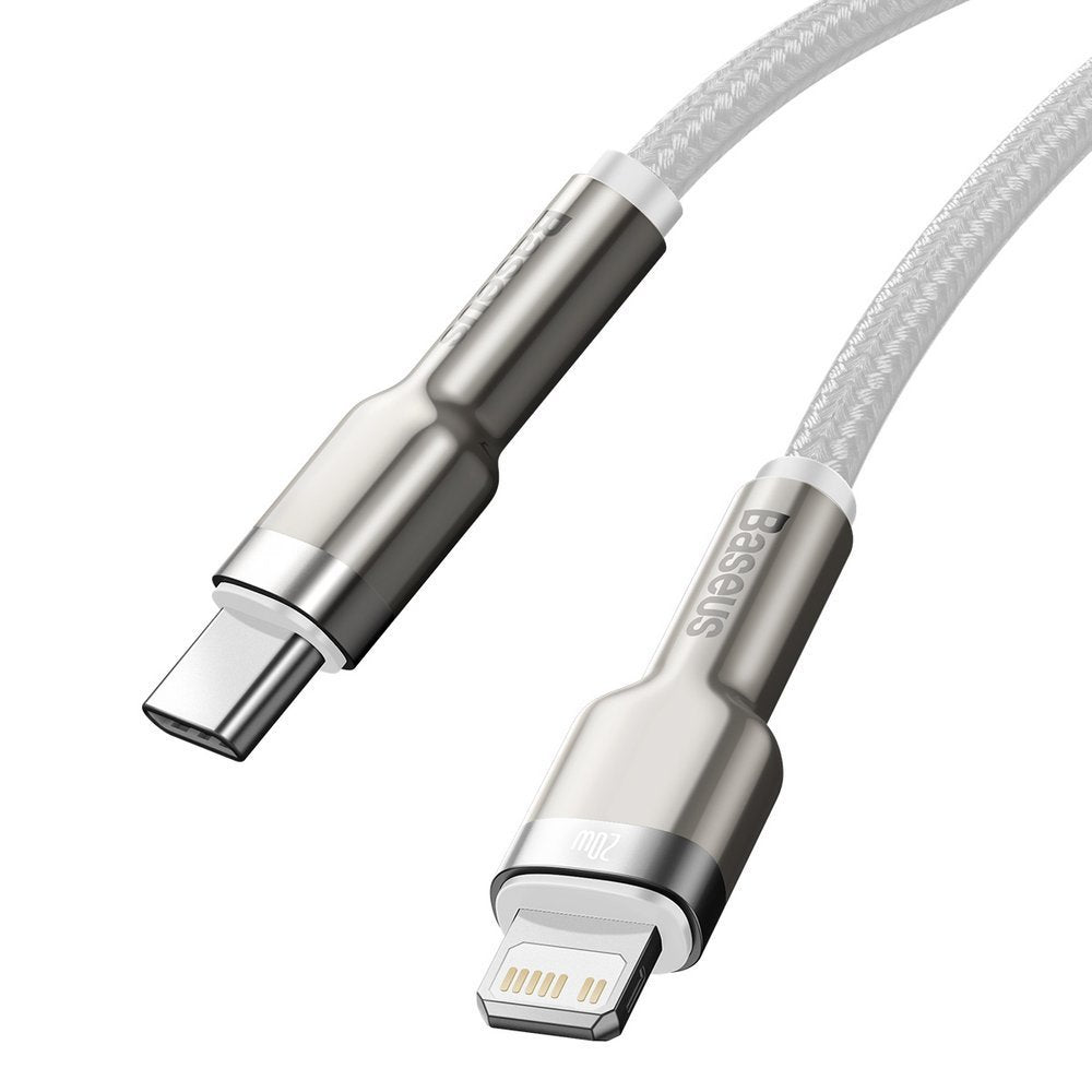 Baseus Cafule Series Metal Data PD 20W - Καλώδιο Δεδομένων και Φόρτισης Type - C to Lightning 1M - White - CATLJK - A02