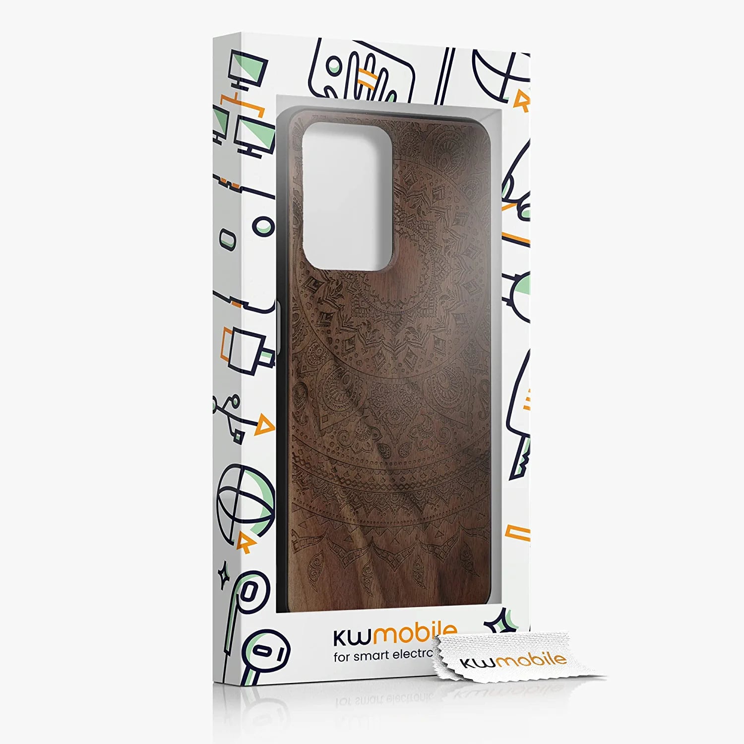KW Xiaomi 11T / 11T Pro Θήκη από Φυσικό Ξύλο - Design Indian Sun - Dark Brown - 56795.07