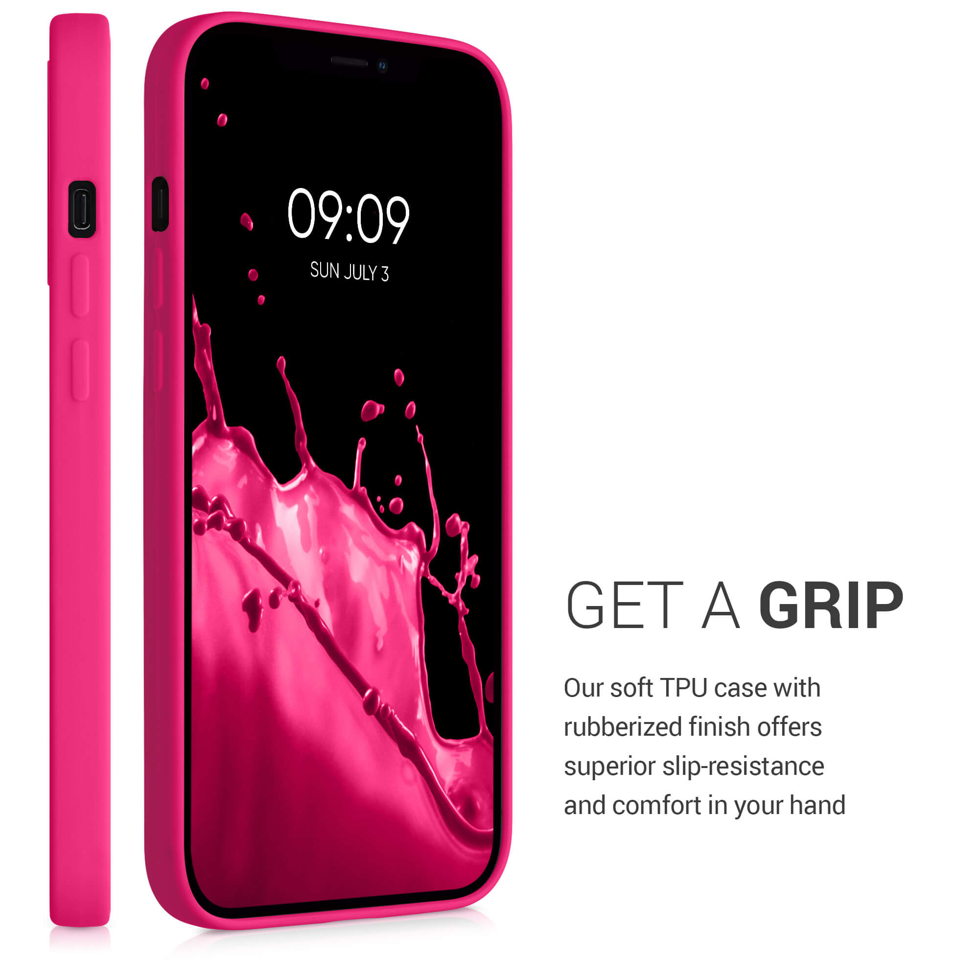 KW iPhone 12 / 12 Pro Θήκη Σιλικόνης TPU - Neon Pink - 54513.77
