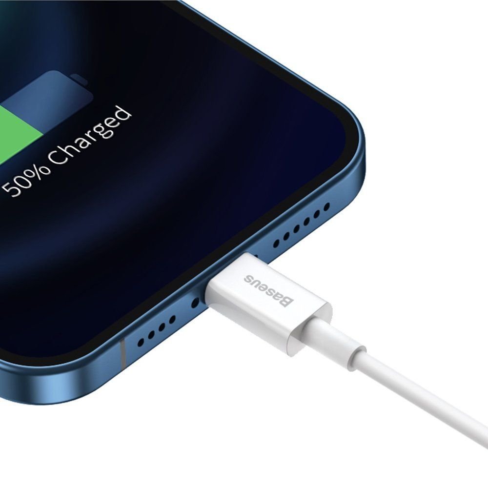 Baseus Superior Series Cable Lightning 2.4A - Καλώδιο Δεδομένων και Φόρτισης Lightning 1M - White - CALYS - A02