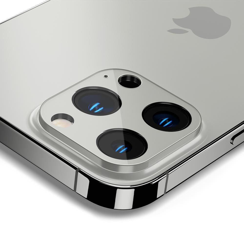 Spigen iPhone 13 Pro / 13 Pro Max Aparatu Optik.TR Αντιχαρακτικό Γυαλί για την Κάμερα - 2 Τεμάχια - Silver