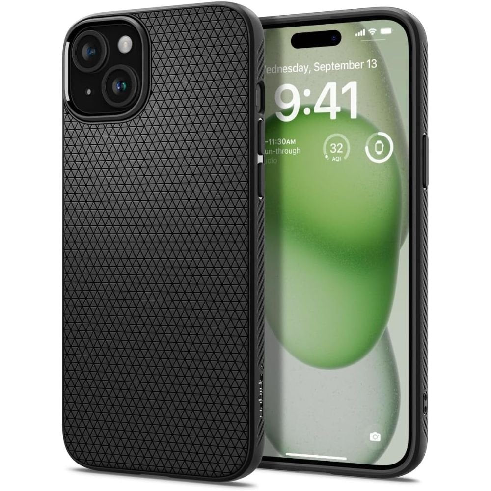 Spigen iPhone 15 Plus Liquid Air Θήκη Σιλικόνης - Matte Black