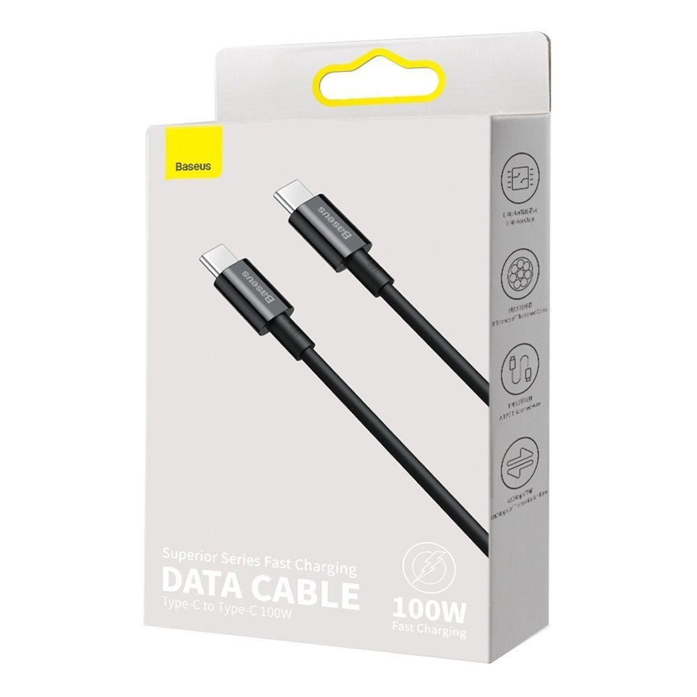 Baseus Superior Cable Type - C 5A PD 100W - Καλώδιο Γρήγορης Φόρτισης Type - C to Type - C 1M - Black - CATYS - B01