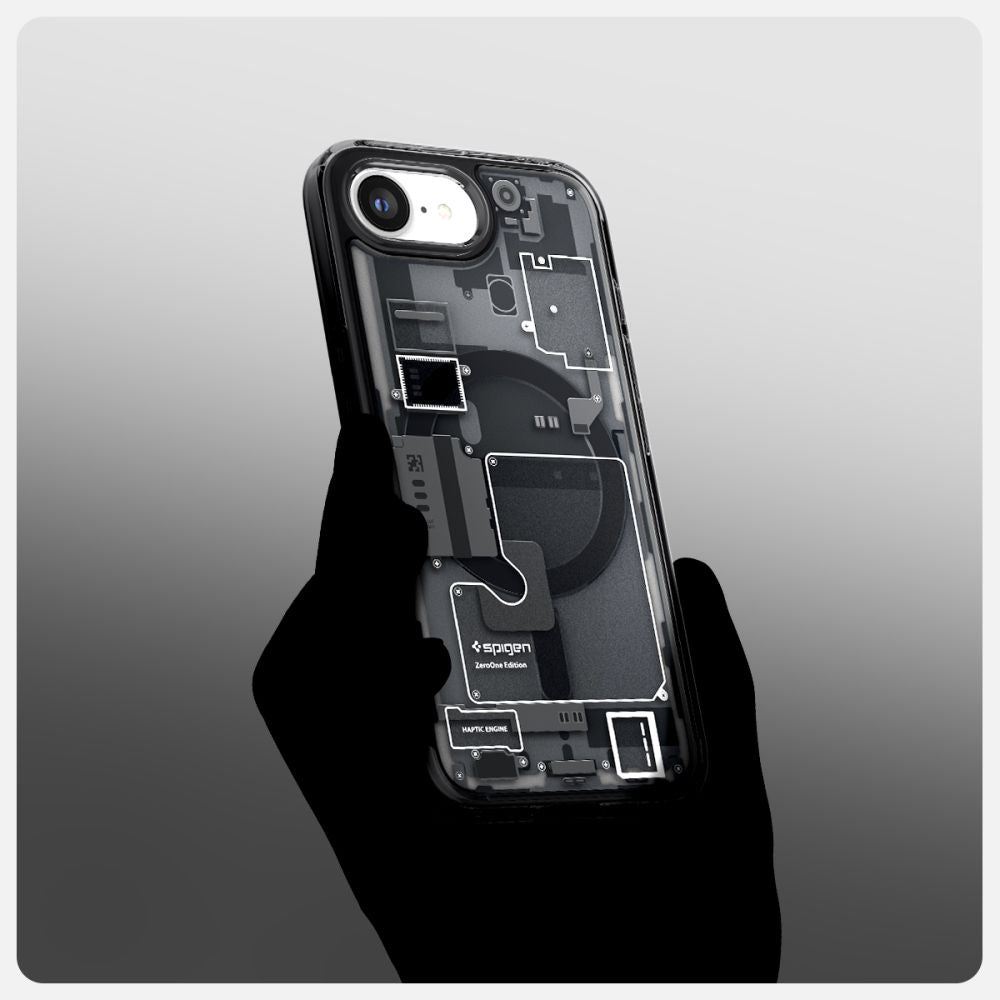 Spigen iPhone 16e Ultra Hybrid Mag Σκληρή Θήκη με Πλαίσιο Σιλικόνης Και MagSafe - Zero One Black