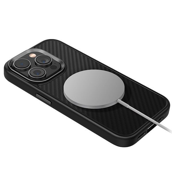 Uniq iPhone 15 Pro Keva MagClick Σκληρή Θήκη με Πλαίσιο Σιλικόνης και MagSafe - Black / Carbon Black