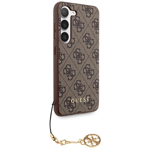 Guess Samsung Galaxy A55 5G - 4G Charms Collection - Θήκη με Επένδυση Συνθετικού Δέρματος - Brown - GUHCSA55GF4GBR