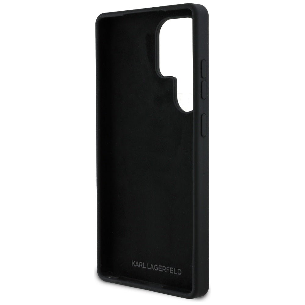 Karl Lagerfeld Samsung Galaxy S25 Ultra - Silicone Metal Signature Logo - Σκληρή Θήκη Σιλικόνης - Black - KLHCS25LSCMSMVK