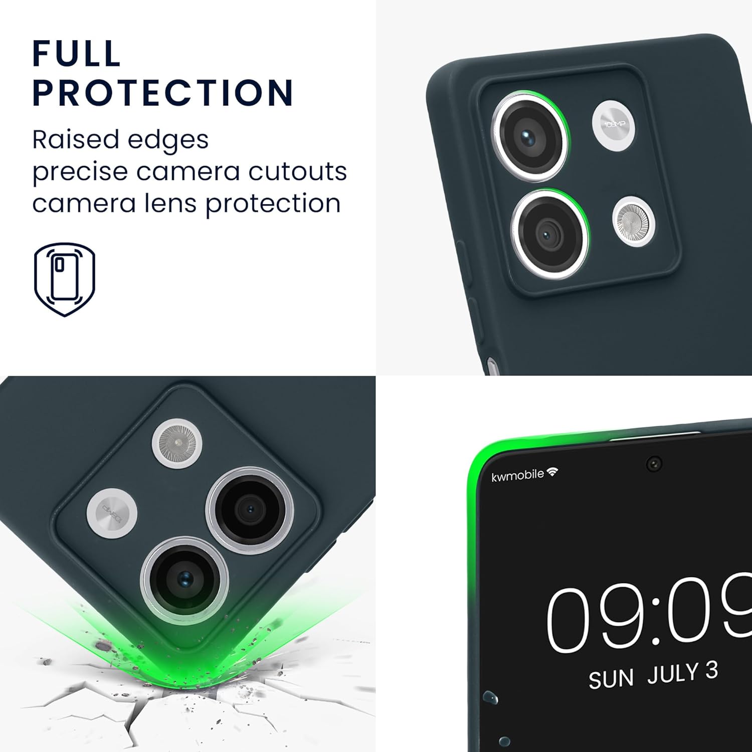 KW Xiaomi Redmi Note 13 5G Λεπτή Θήκη Σιλικόνης Rubberized TPU - Dark Slate