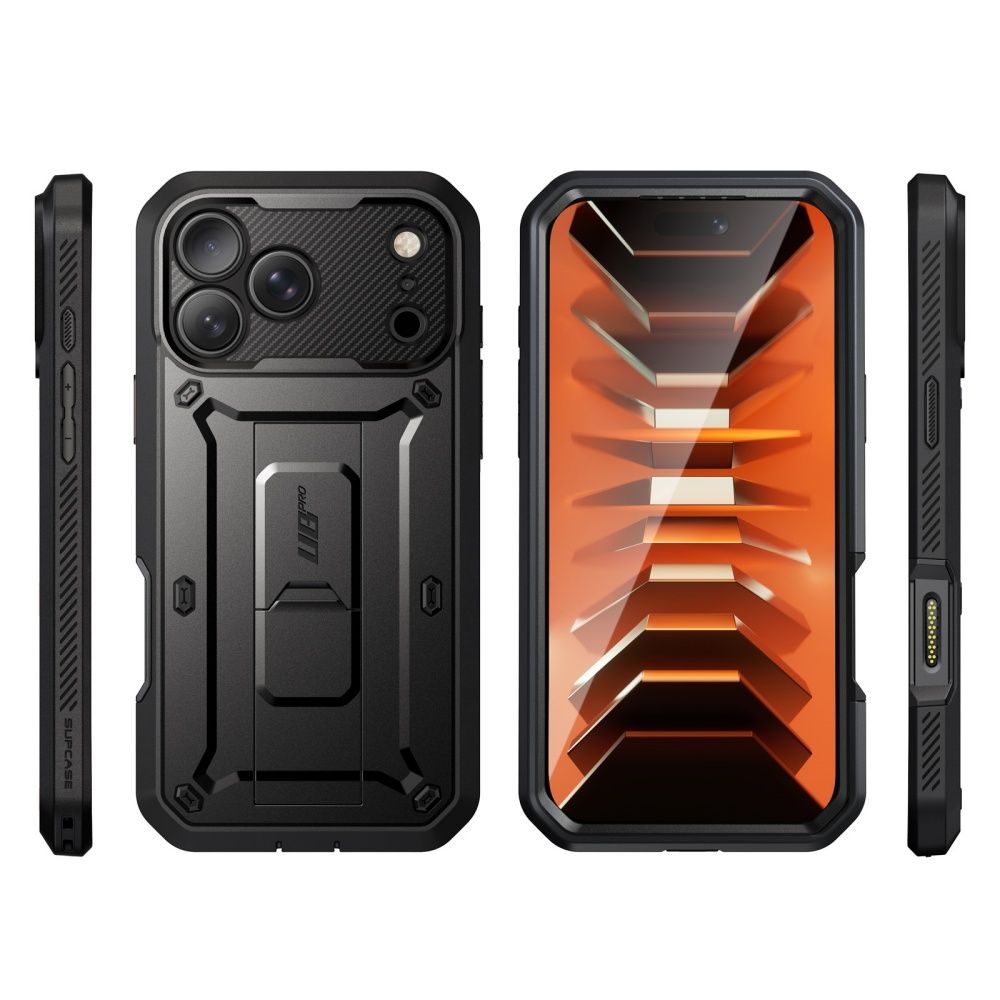 Supcase iPhone 18 Pro Max / iPhone 17 Pro Max - Σκληρή Θήκη με Προστασία Οθόνης και Stand - Unicorn Beetle Pro - Black