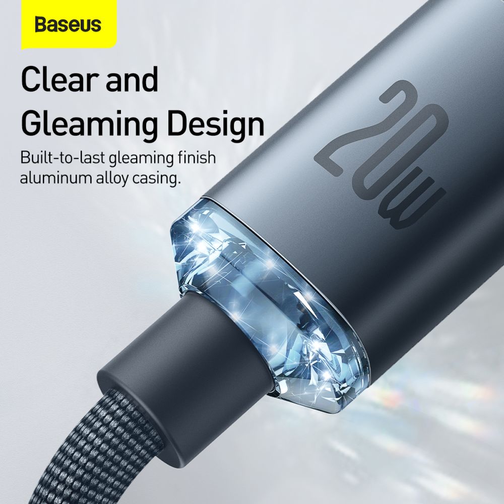 Baseus Crystal Shine Cable Type - C to Lightning PD 20W - Καλώδιο Δεδομένων και Γρήγορης Φόρτισης Type - C to Lightning 2M - Black - CAJY000301