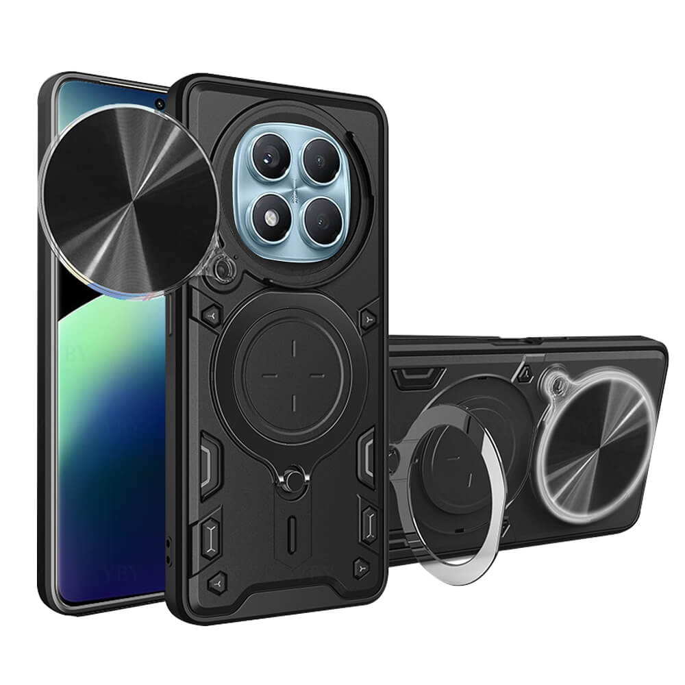 Techsuit Xiaomi Redmi Note 14 Pro 4G - CamGuard Pro - Σκληρή Θήκη με Προστασία Καμερών και Δαχτυλίδι Συγκράτησης - Black