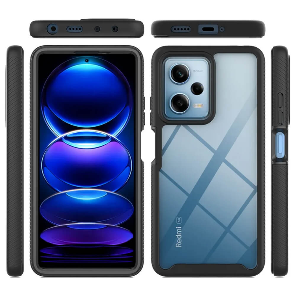 Techsuit Xiaomi Redmi Note 12 5G / Poco X5 5G Defense 360 Pro Θήκη 360 Full Body με Προστασία Οθόνης - Black / Διάφανη