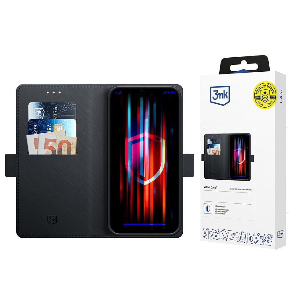 3MK iPhone 16e / 17e - Θήκη Πορτοφόλι Stand από Δερματίνη - Wallet Case - Black