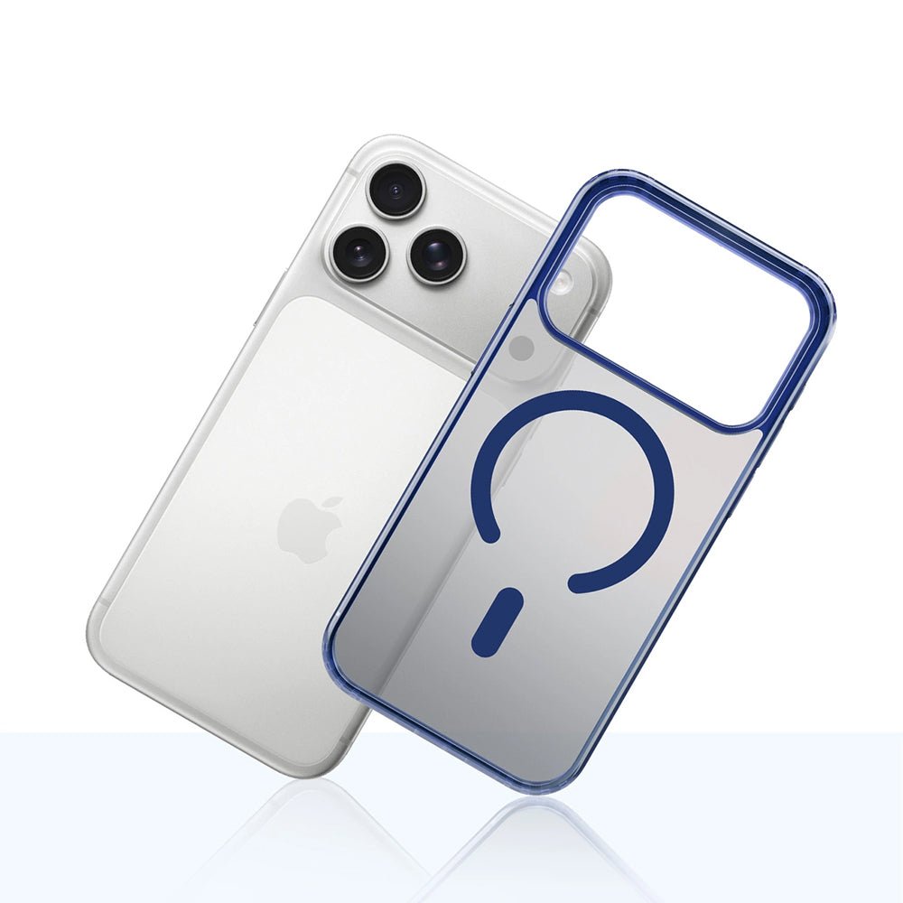 3MK iPhone 17 Pro Max Σκληρή Θήκη με Πλαίσιο Σιλικόνης και MagSafe - Frosty MagCase - Blue