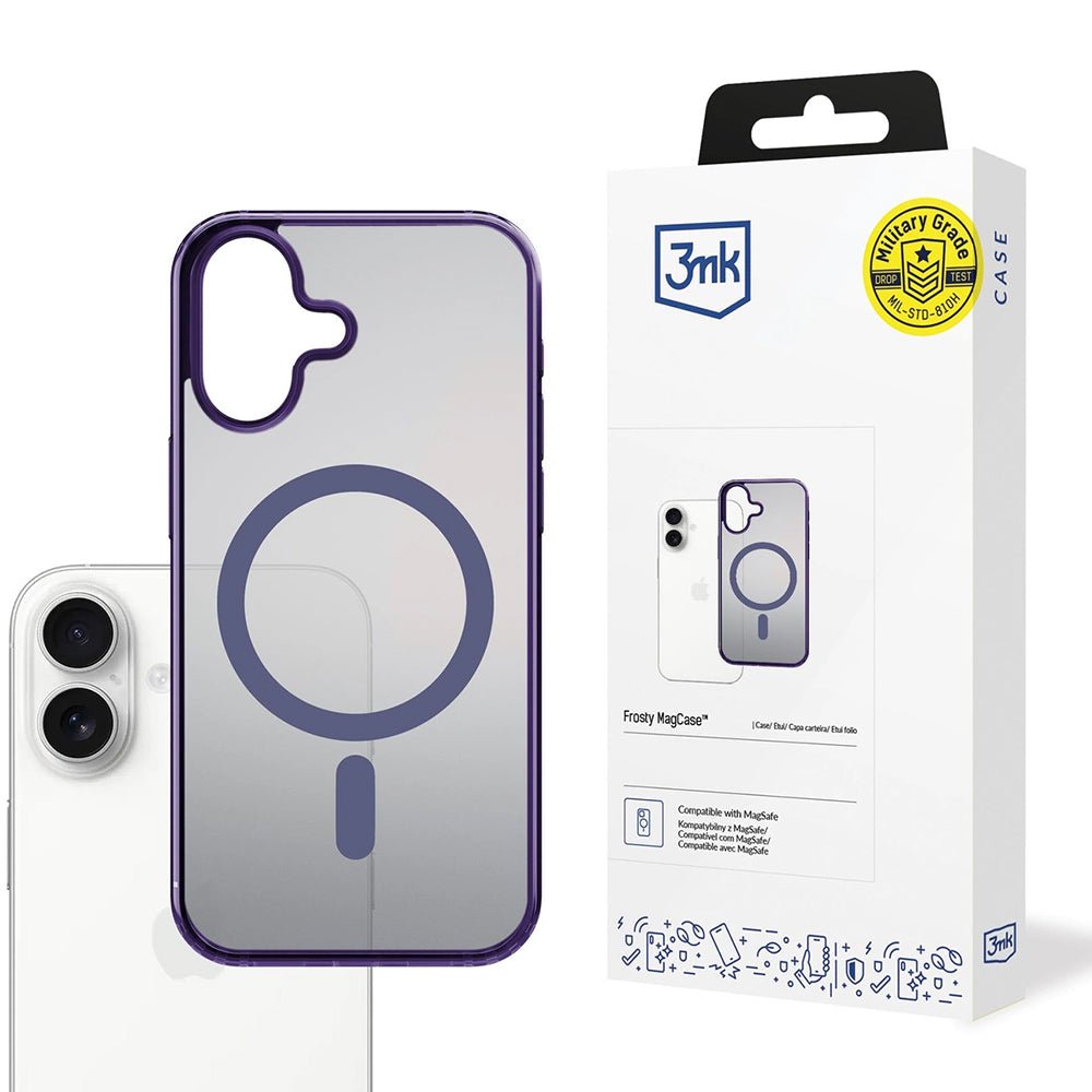 3MK iPhone 17 Σκληρή Θήκη με Πλαίσιο Σιλικόνης και MagSafe - Frosty MagCase - Purple